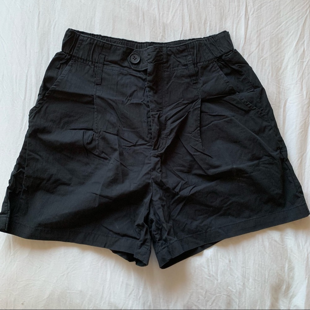 Black fabric shorts